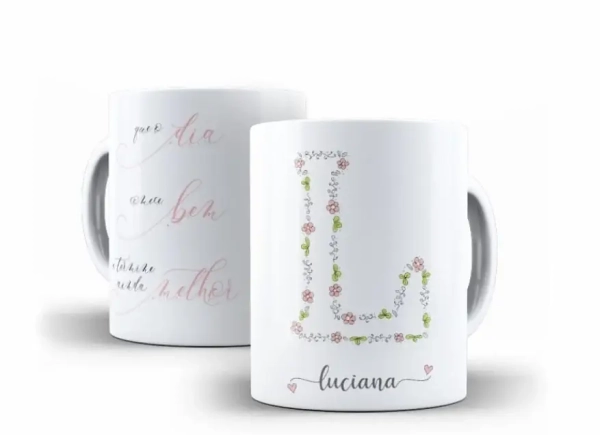 Caneca Letra Floral com Frase - Image 3