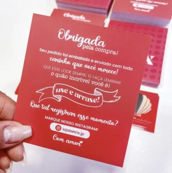 Cartão de Agradecimento - Impressão Frente e Verso - Image 2