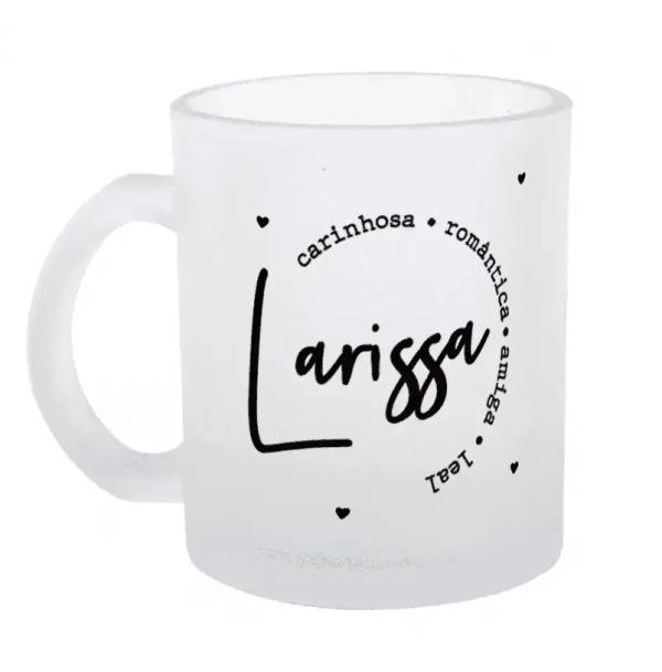 Caneca Qualidades + Frase | Vidro Jateado - Image 3