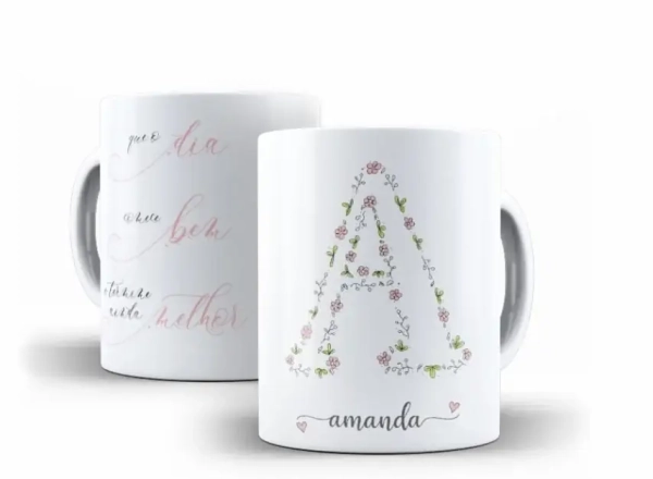 Caneca Letra Floral com Frase - Image 4