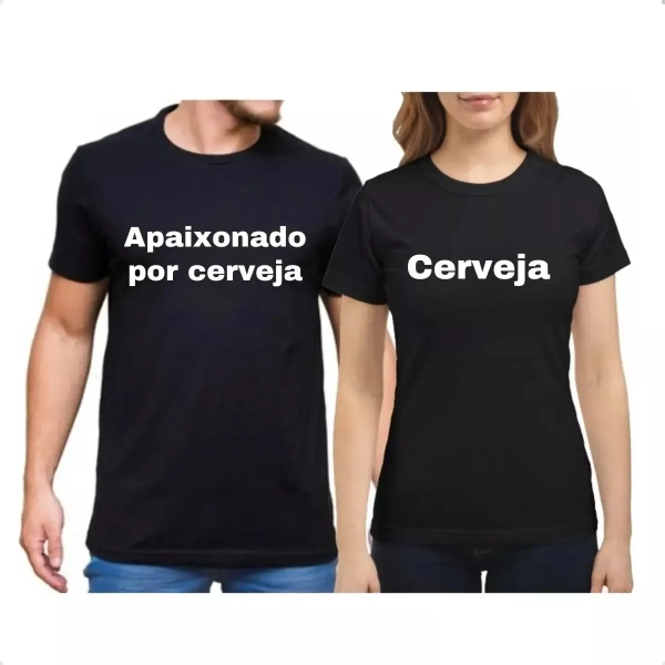 Kit Camiseta Casal Apaixonado Por Cerveja