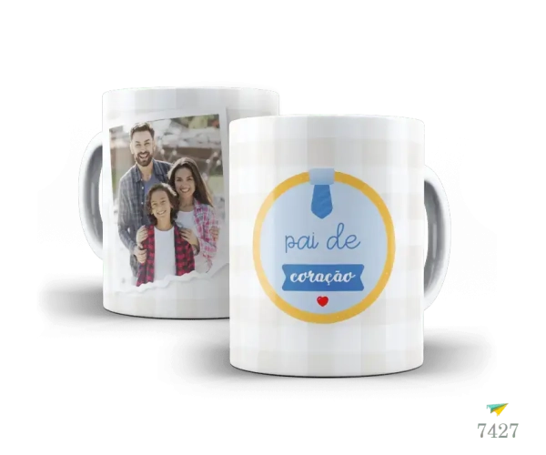 Caneca Pai De Coração com Foto