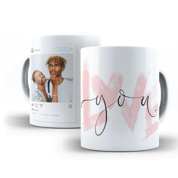 Caneca I Love You Tema Instagram
