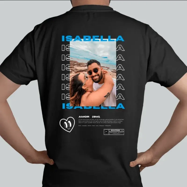 Camiseta Foto Nome e Inicial Blusa