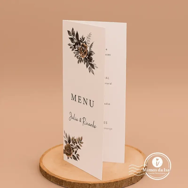 Menu cardápio dobrado