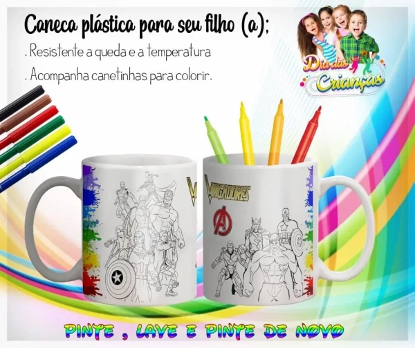 Caneca Lave e Pinte de Polímero - Para Crianças - Image 13