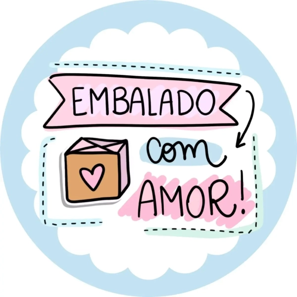 Adesivo Embalado com Amor - 5cm