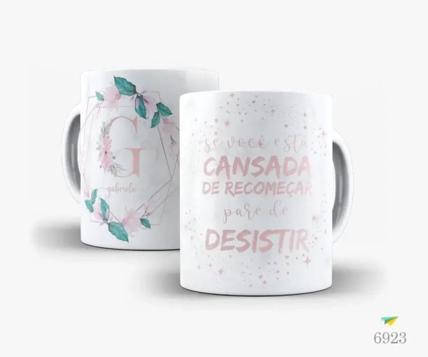 Caneca Letra Floral