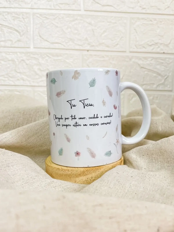 Caneca Floral + Letra Inicial e Nome - Image 2
