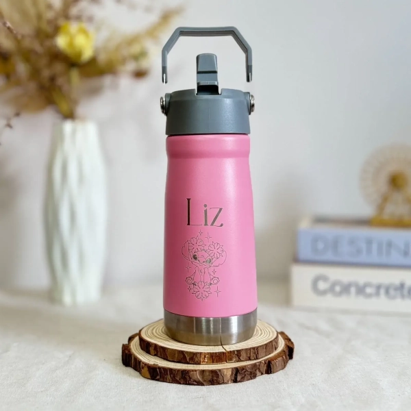 Garrafa Térmica Flip Straw Canudo E Alça 650 ml