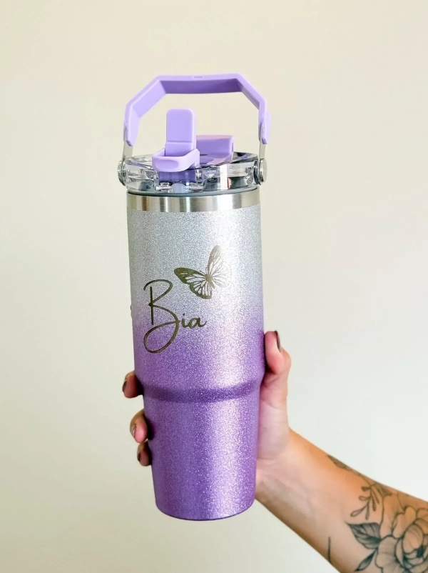Garrafa Térmica Glitter Personalizada | 900ml