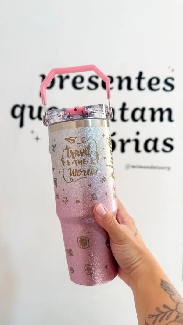 Garrafa Térmica Glitter Personalização 360° - Image 2