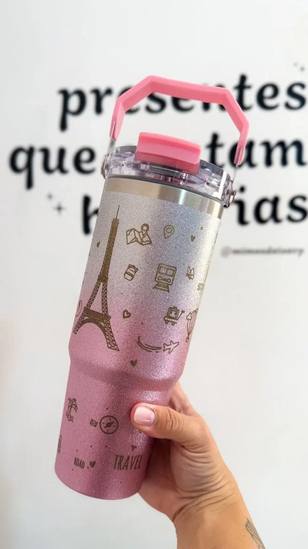 Garrafa Térmica Glitter Personalização 360° - Image 3