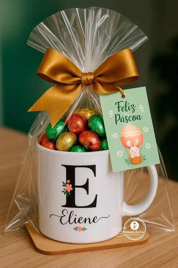 Kit Caneca + Mini Ovinhos de Chocolate