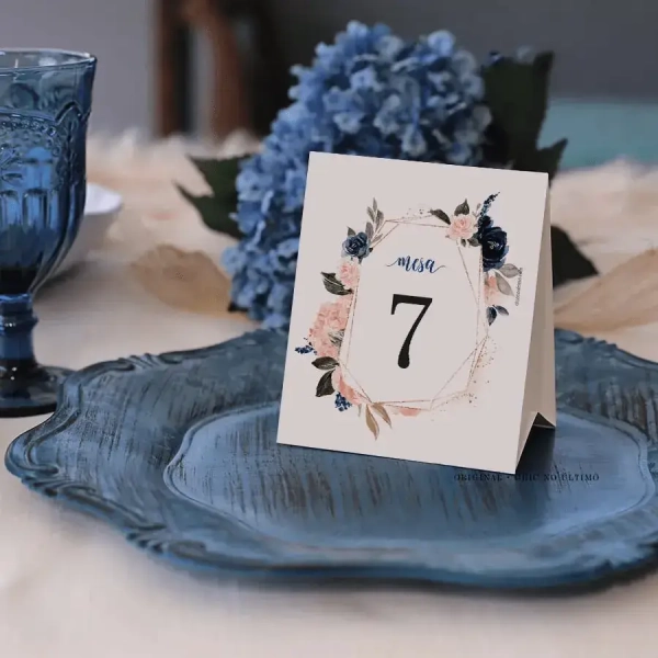 Numeração de mesa dobrado