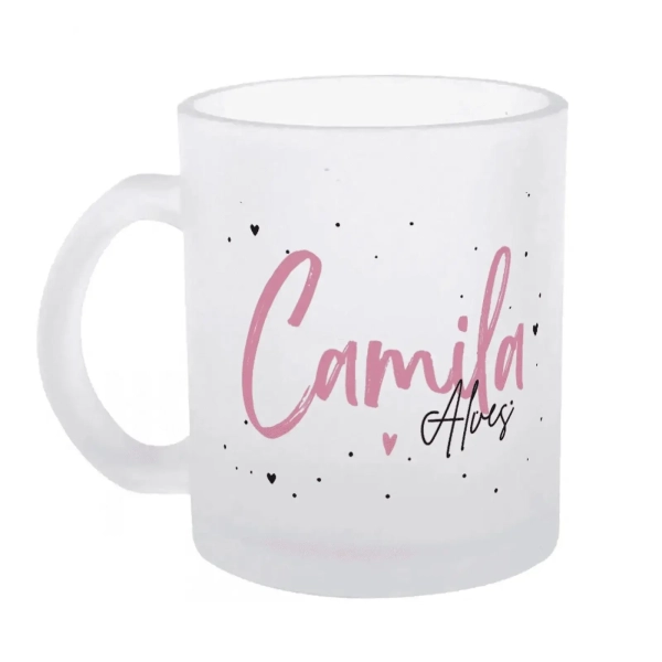 Caneca de Vidro Jateado - Personalizada